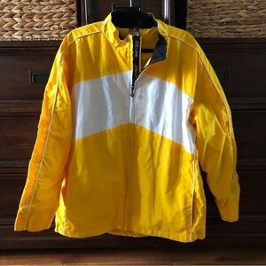 Vintage Alleson Athletic yellow Zip up windbreaker rain coat in size L